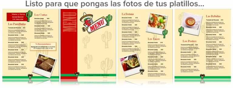 Plantilla para menu de restaurante comida mexicana | Capacitación para