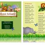 Diseño de Plantilla para Menú infantil