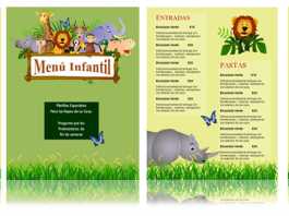 Diseño de Plantilla para Menú infantil