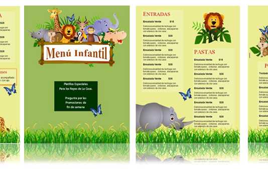 Diseño de Plantilla para Menú infantil
