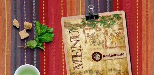 Plantilla para menú de restaurante estilo Maya